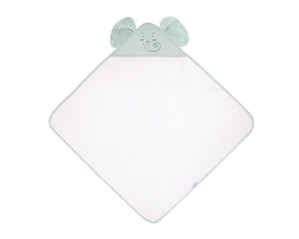 Prosop cu gluga din bumbac 100 90x90cm KikkaBoo Elephant Time