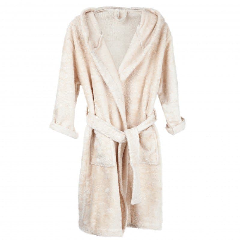 Halat de baie frotir din bambus pentru copii 8-10 ani Frosted Almond