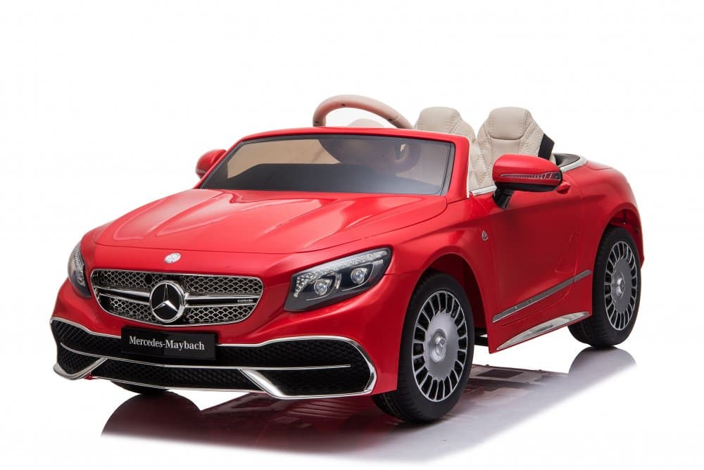 Masinuta electrica pentru copii Mercedes Nichiduta 90W Maybach S650 Cabriolet Red cu pornire la cheie, unitate audio cu display mufa Mp3 si Usb, slow start, sistem trolller