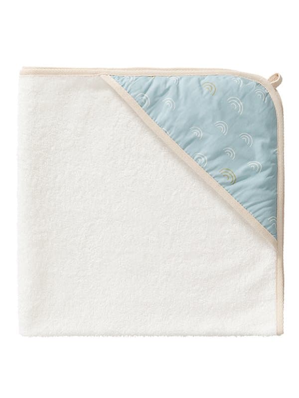 Prosop bebelusi din bumbac organic Rainbow blue 75x75 cm
