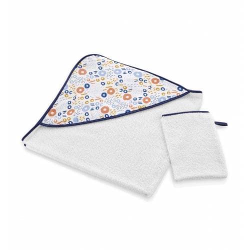 Set prosop si manusa de baie din bumbac BabyJem Colorful Rings