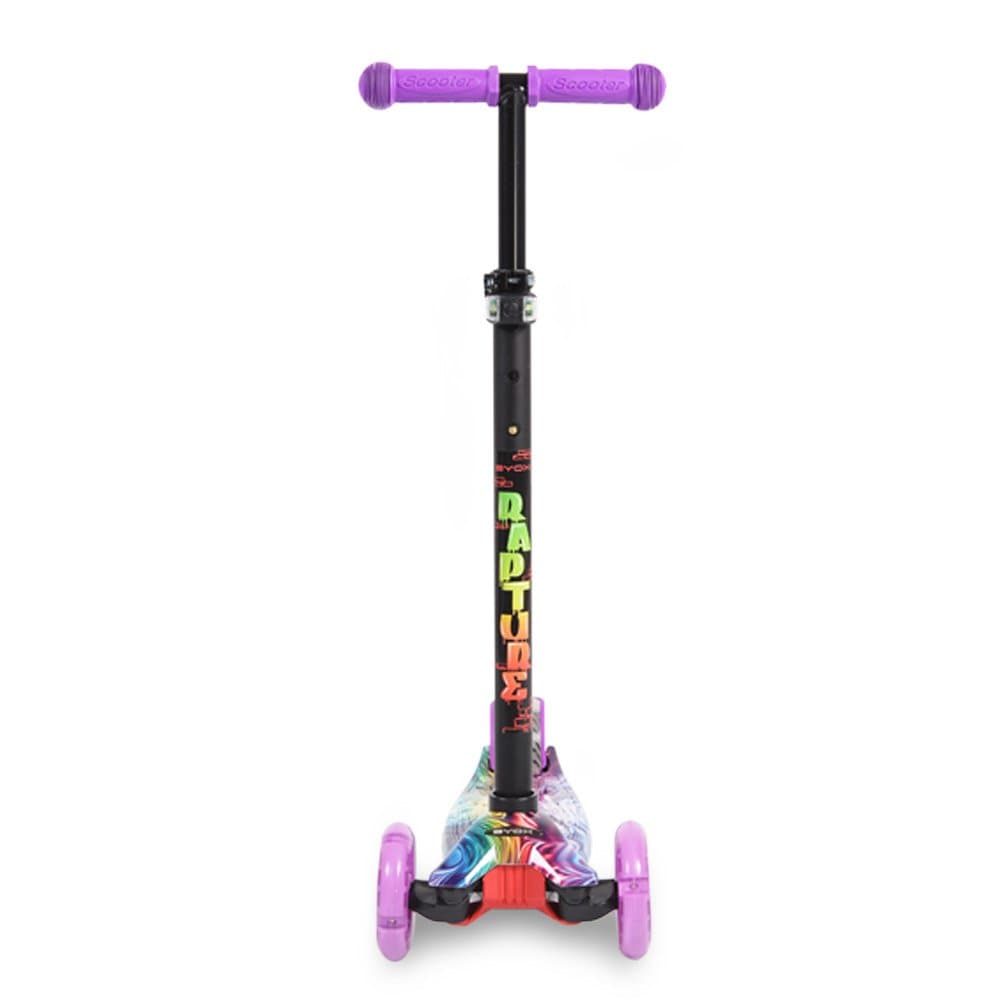 Trotineta intuitiva cu inaltime ghidon reglabila,cadru din aluminiu,roti din PU cu lumini,lumin frontale,de la 3 ani si pana la 40kg Byox Rapture Purple