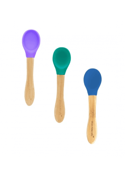 Set 3 lingurite bambus mov, verde, albastru eco rascals