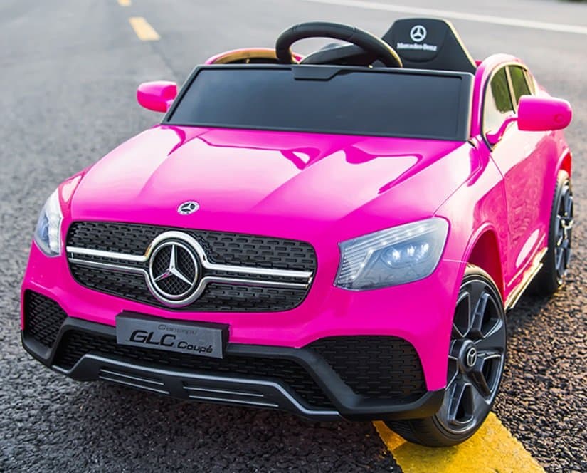 Masinuta electrica pentru copii Mercedes-Benz GLC Coupe Pink 70w cu telecomanda 2.4G,roti eva,scaun piele,centura de siguranta,usi cu deschidere,sistem troller,3 viteze,lumini led,muzica,mufa mp3,usb,indicator baterie