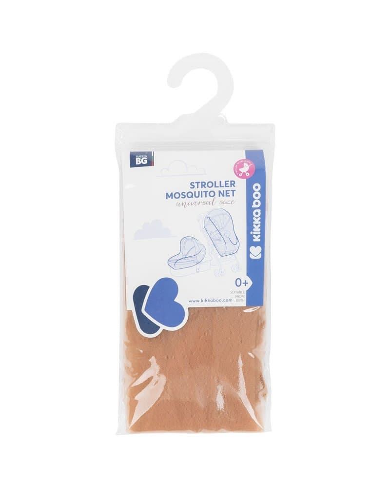 Protectie impotriva insectelor KikkaBoo Mosquito Beige pentru carucior sportlandou,din tull premium certificat OEKO-TEX