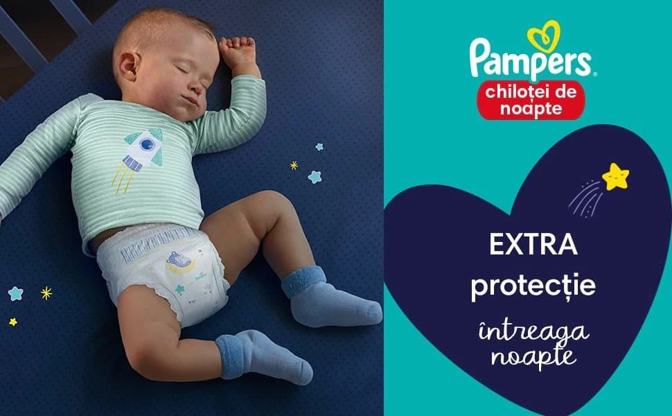 Scutece-chilotel de noapte Pampers Night Pants, Marimea 5, 12-17 kg 22 buc