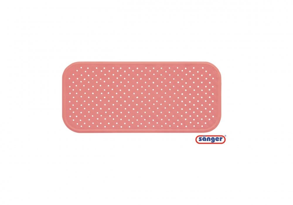 Covoras antiderapant cu ventuze pentru cada 76x34 cm roz