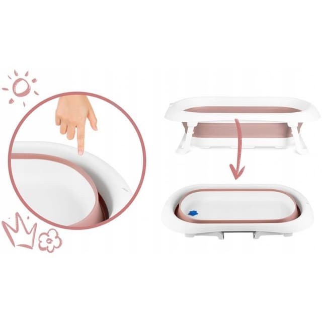 Cadita de baie cu dop de scurgere Ricokids roz