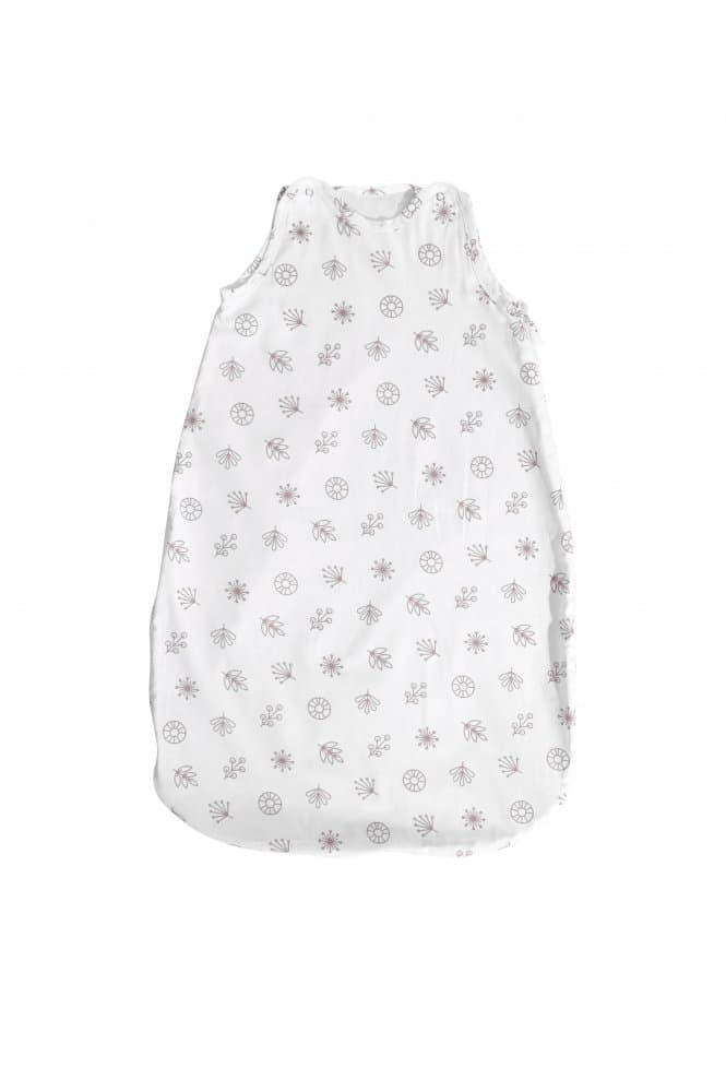 Sac de dormit de primavaravara 85 cm bumbac ranforce White Abstract Leaves