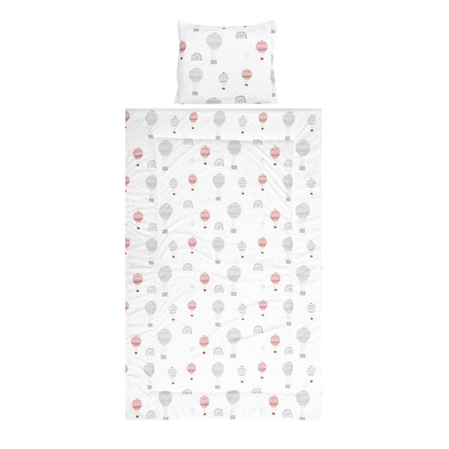 Set lenjerie pat 3 piese bumbac ranforce Cosy Baloons Grey