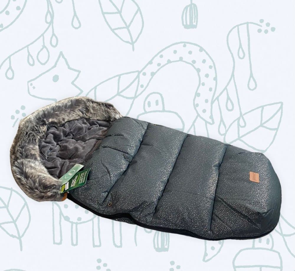 Sac de iarna cu guler blanita detasabil pentru carucior galaxy grey 100x50 cm Fillikid