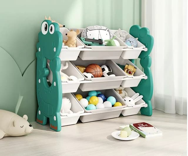 Organizator jucarii cu 7 cutii Nichiduta Dinosaur Verde