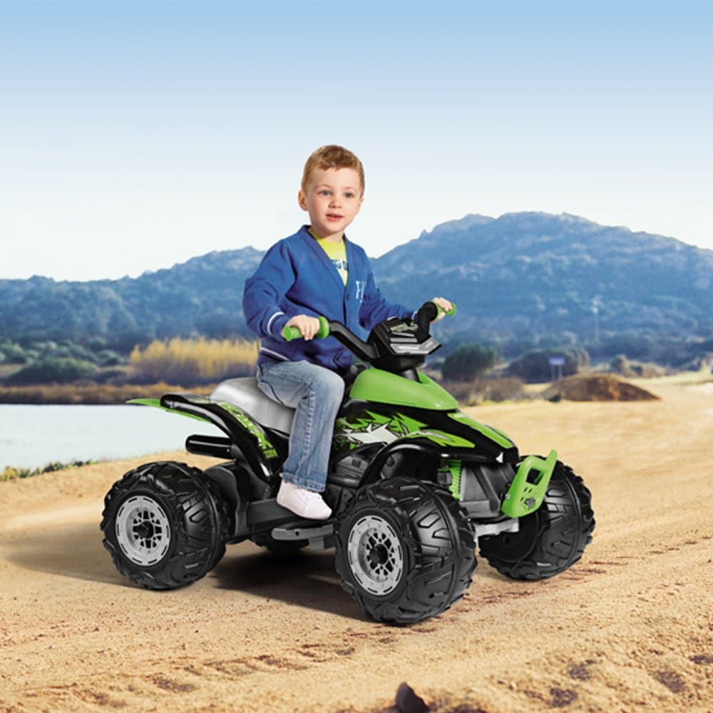 ATV pentru copii Peg Perego Corral T-Rex 330W 12V Verde Negru