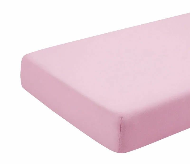 Cearceaf roz KidsDecor cu elastic din bumbac 60 x 85 cm