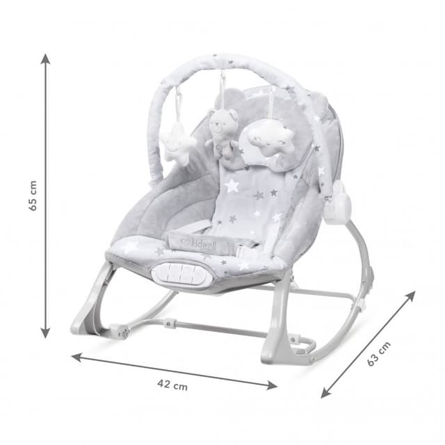 Balansoar multifunctional cu sunete si jucarii Kidwell Pino Gri