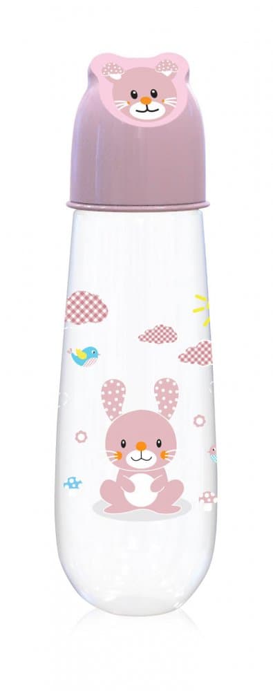 Biberon Animals 250 ml capac decorat 0 luni+ Blush Pink