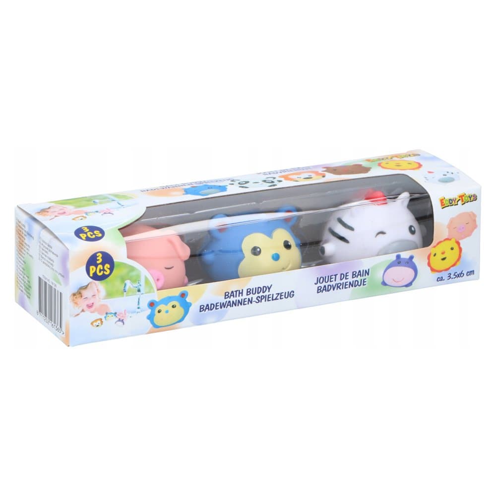 Set 3 jucarii de baie Eddy Toys porcusor soricel zebra