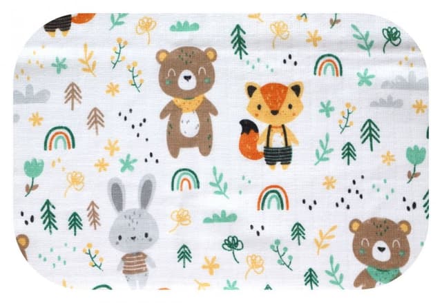 Scutec din muselina 70x80 cm Tetra model Bear Rainbow Brown
