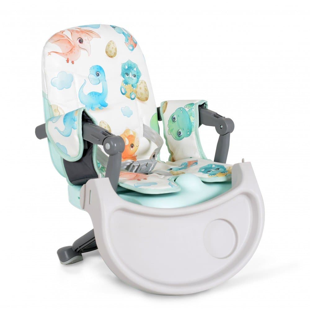 Inaltator de masa booster pentru copii Cangaroo Kiwi Dinos,pliere compacta cu maner transport,inaltime reglabila 4 nivele,picioare antiderapante,masuta detasabila cu compartiment pahar,husa impermeabila,centuri de siguranta