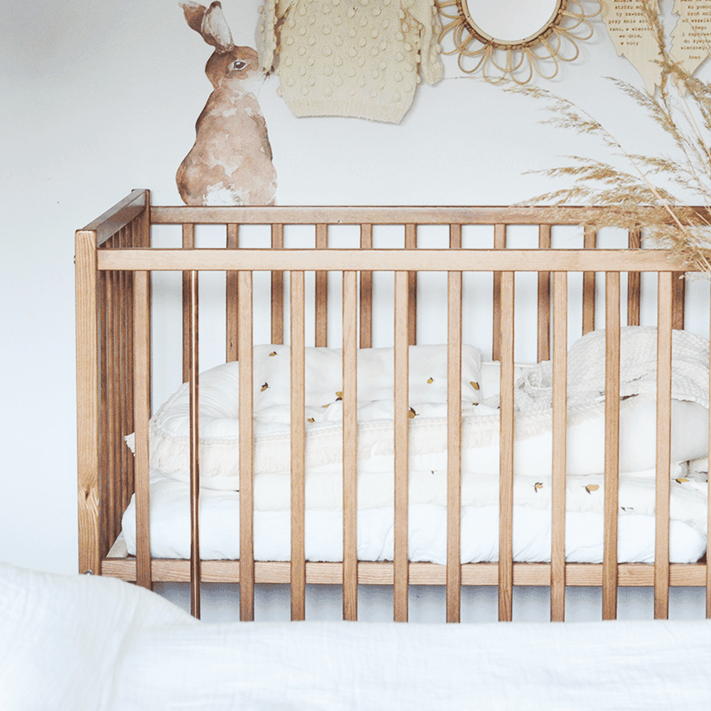 Patut din lemn pentru bebe inaltime saltea reglabila Stardust Craft vintage 120x60 cm