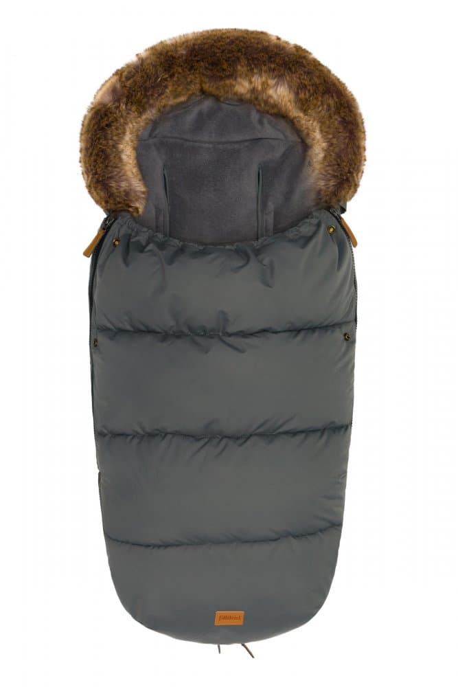 Sac de iarna cu guler blanita detasabil pentru carucior grey 100x50 cm Fillikid