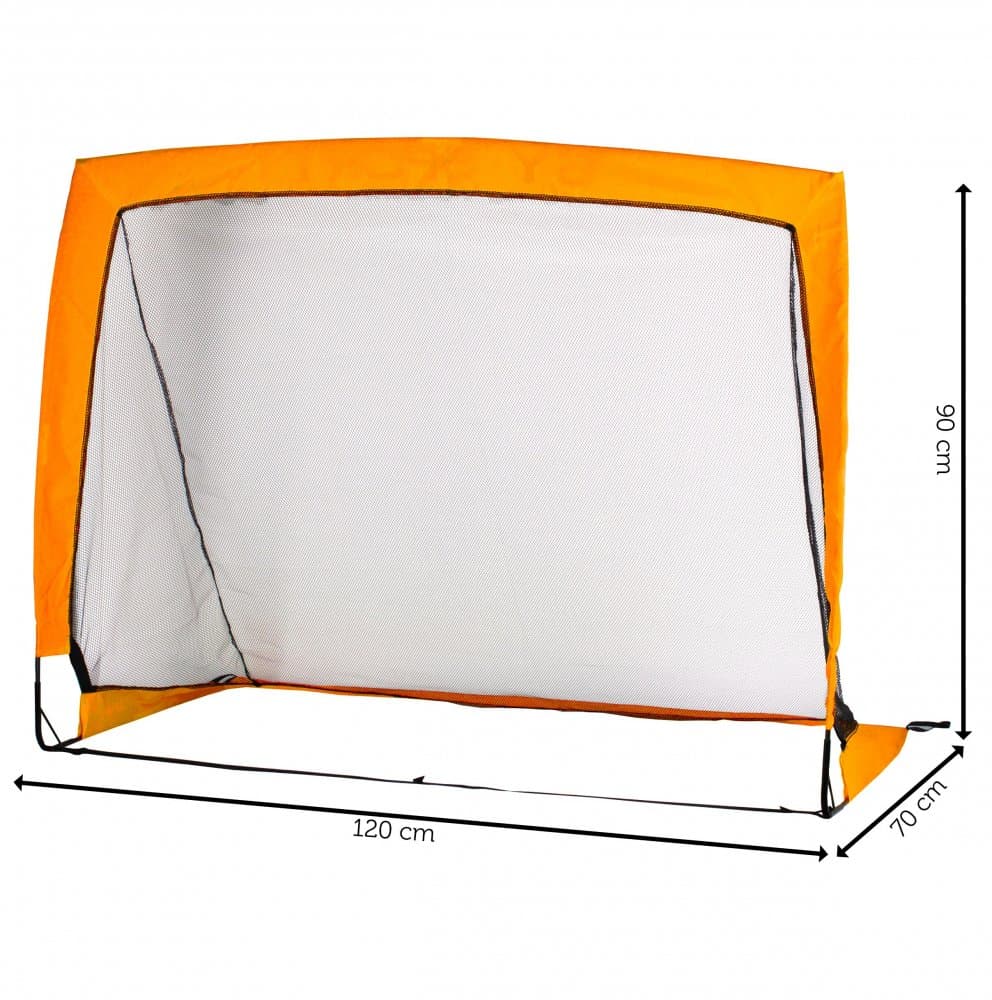 Set de fotbal Malplay cu Poarta XL pliabila, minge si pompa inclusa, 120 x 90 cm, Orange