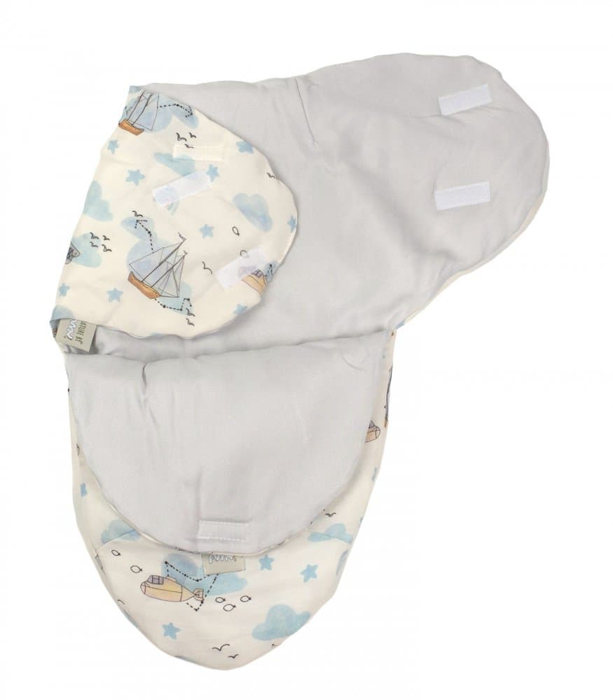 Sistem de infasare Nature Bamboo by Amy din bambus cu umplutura antialergic BabySoft + cadou rucsacel Nori calatori