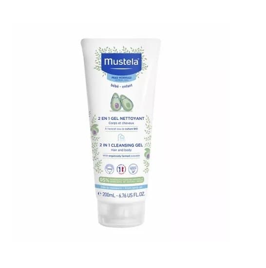 Gel de curatare fara sapun pentru par si corp 2 in 1 Mustela 200 ml