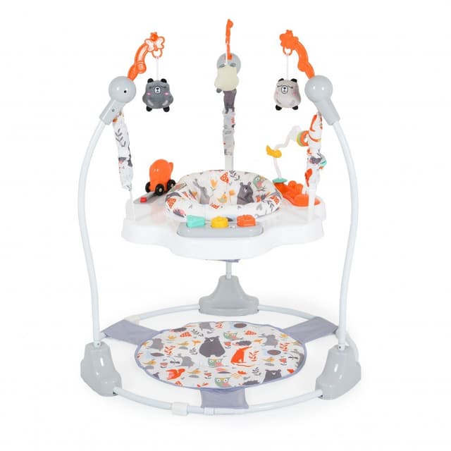 Jumper pentru copii Moni Magic fun Orange cu scaun rotativ 360,inaltime reglabila pe 3 nivele,panou interactiv cu butoane muzicale,jucarii din plus,recomandat de la 6luni si maxim 12 kg
