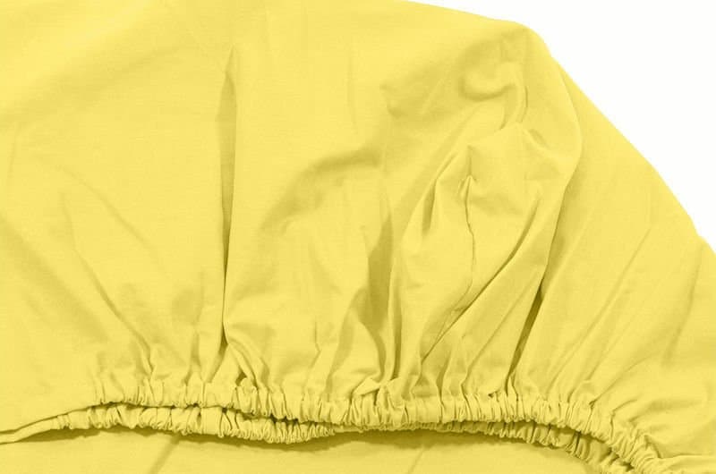 Cearceaf galben KidsDecor cu elastic din bumbac 60 x 85 cm
