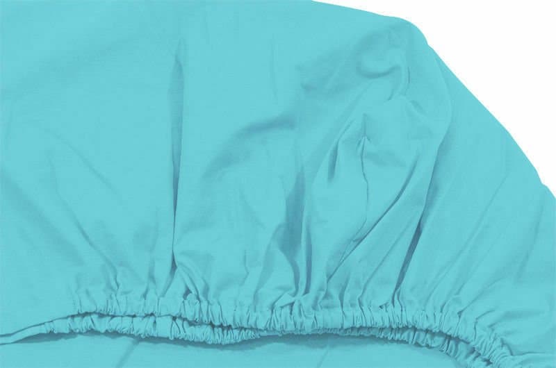 Cearceaf turcoaz KidsDecor cu elastic din bumbac 70 x 160 cm