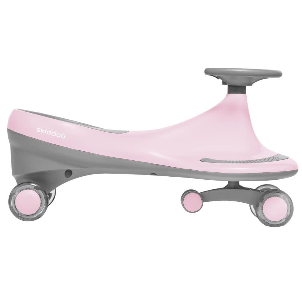 PlasmaCar copii fara pedale gravitationala Skiddou Bjorg Keep Pink roz cu roti din spuma PU, recomandata copiilor de la 3 ani cu o greutate maxima de 50 kg