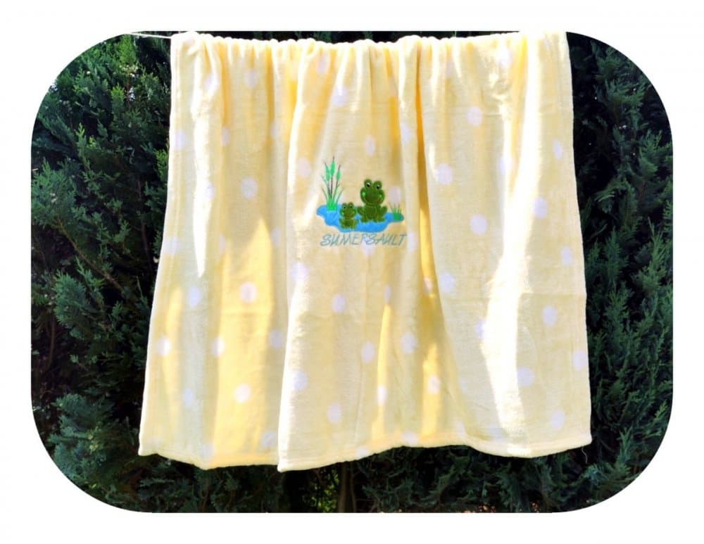 Paturica din microfibra 80x100 cm model Yellow Frog