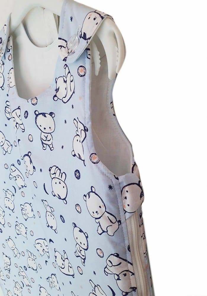 Sac de dormit copii 0.8 tog KidsDecor Baby Bear albastru din bumbac 140 cm