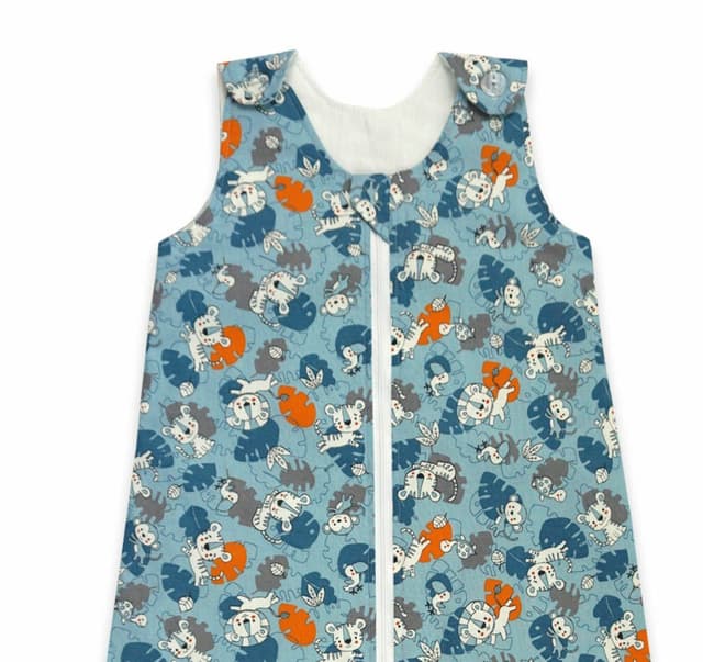Sac de dormit copii 2.5 tog KidsDecor Tiger Jungle din bumbac 140 cm
