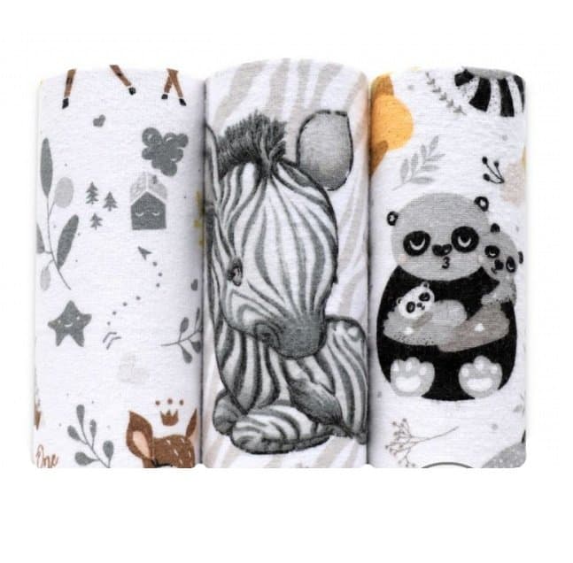Set 3 scutece din finet 70x80 cm No5 Animals