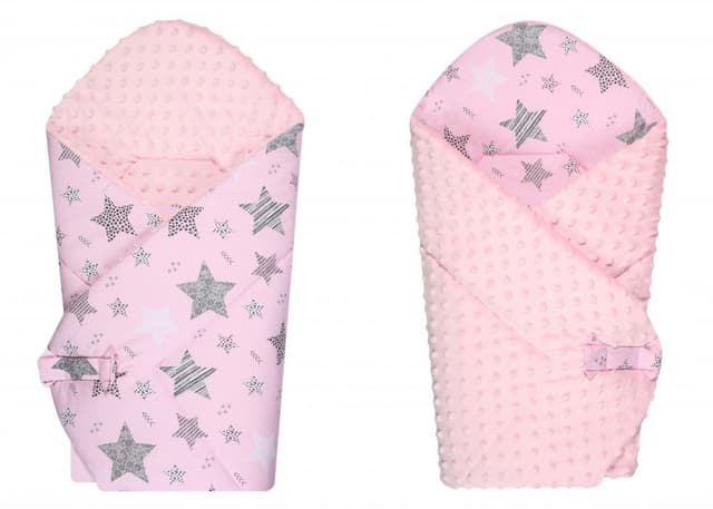 Paturica de infasat multifunctionala 80x80 cm Pink Stars