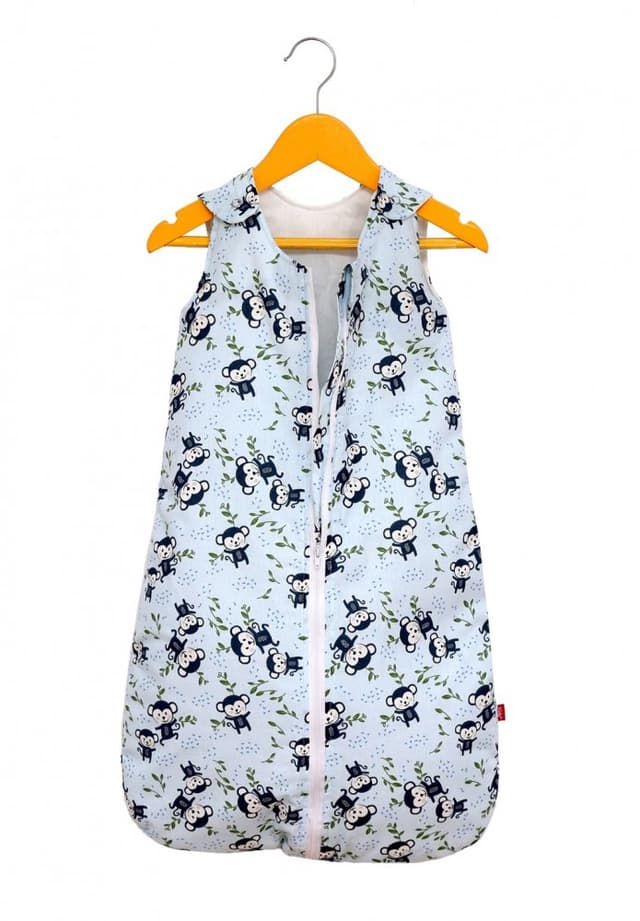 Sac de dormit copii 0.8 tog KidsDecor Happy Monkey din bumbac 110 cm