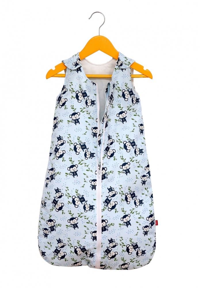 Sac de dormit copii 0.8 tog KidsDecor Happy Monkey din bumbac 140 cm