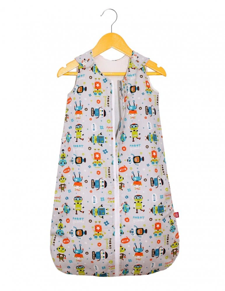Sac de dormit copii 0.5 tog KidsDecor Robot Friends din bumbac 110 cm