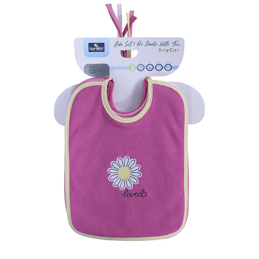 Set 7 bavete bumbac ambele fete 20 x 25,5 cm inchidere cu snur fetite