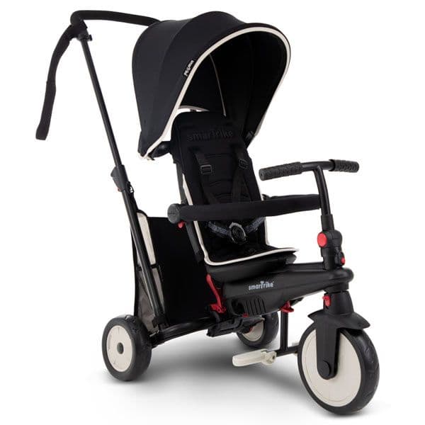 Tricicleta pentru copii Smart Trike STR3 Negru 6 in 1 ultrapliabila, dotata cu frana, scaun rabatabil, sistem patentat cu tehnologie Touch Steering, varsta 10 luni+