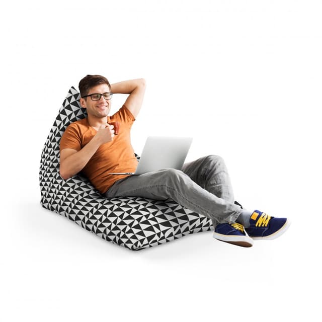 Fotoliu Puf Bean Bag tip Lounge Geometric sea black