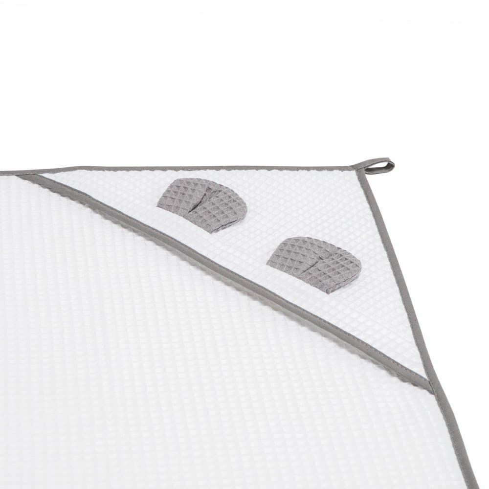 Prosop nou nascut Skumi Skiddou cu gluga cu urechiuse 100x100cm alb