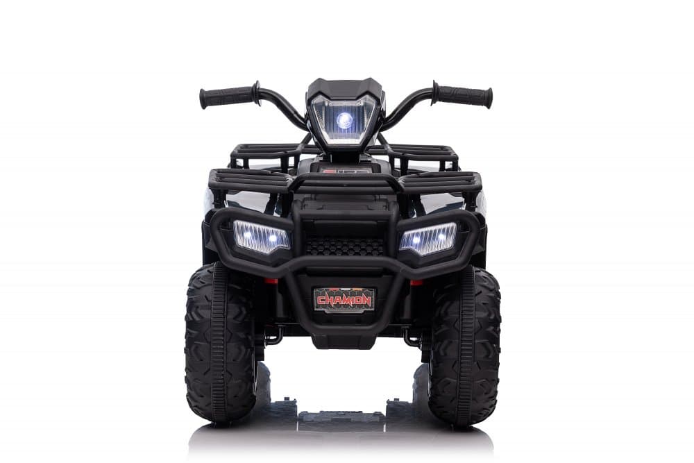 Atv electric pentru copii Nichiduta Super Me Black 12V 70W cu scaun din piele, mufa Mp3, Usb si bara de protectie