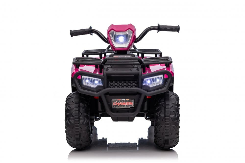Atv electric pentru copii Nichiduta Super Me Pink 12V 70W cu scaun din piele, mufa Mp3, Usb si bara de protectie