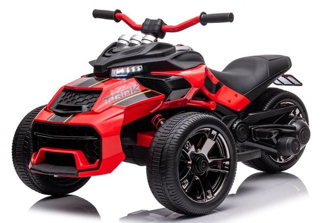 Motocicleta electrica pentru copii Nichiduta Spider Red 90W cu lumini, pornire la buton, sunete, lumini si mufa Usb