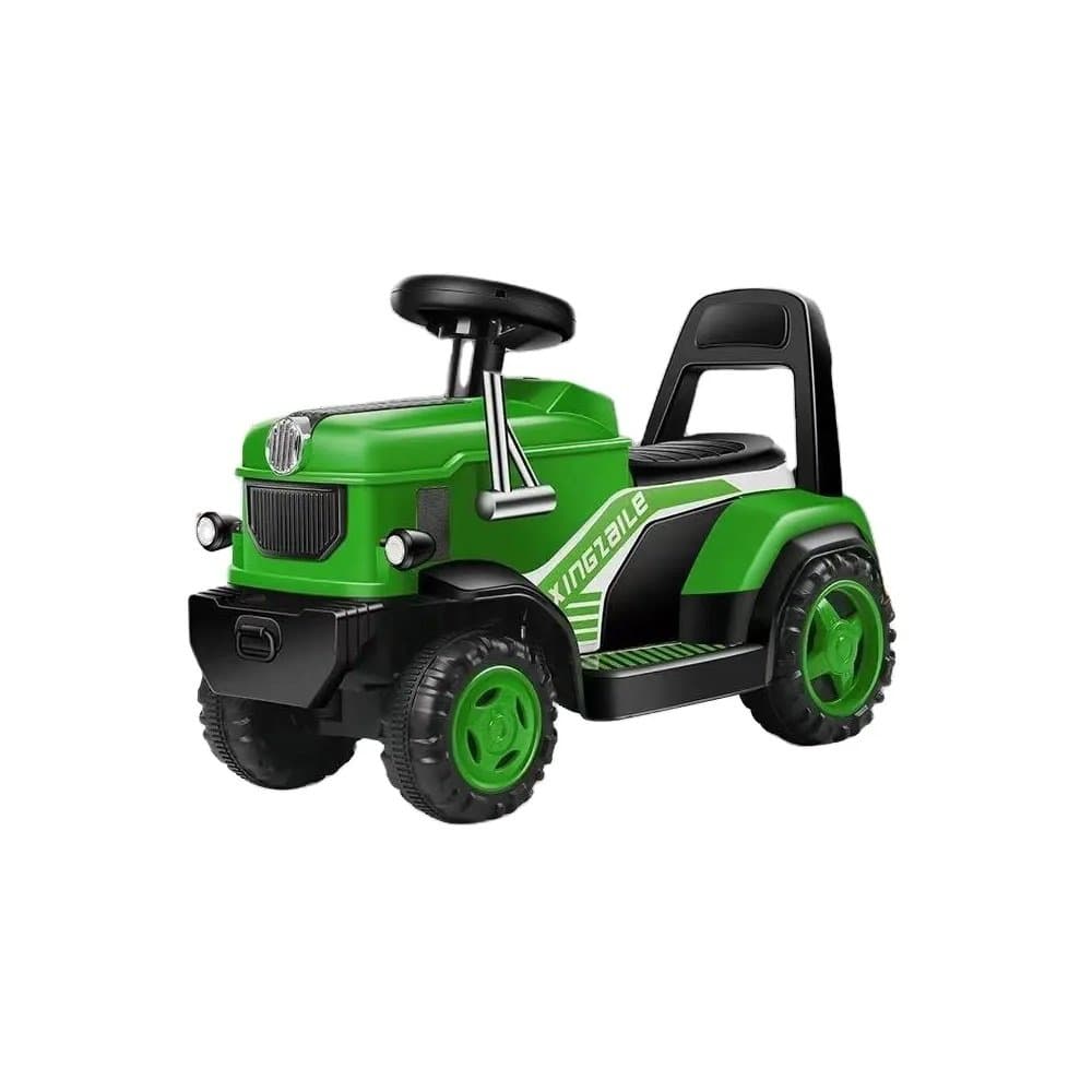 Tractor electric pentru copii Nichiduta King Track Green 35W cu remorca, scaun cu spatar inalt si sezut spatios