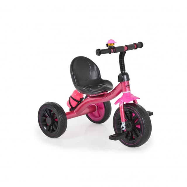 Tricicleta pentru copii Byox Cavalier Lux Pink cu pedale, suport sticluta apa, scaun confortabil, manere antiderapante, structura metalica de la varsta de 3 ani pana la 25 kg