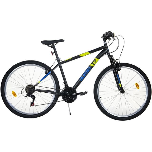 Bicicleta Dino Bikes 27.5 inch MTB Ring gri, pentru copii cu varsta de peste 12 ani si o inaltime de peste 160 cm, frana de mana pe roata fataspate, transmisie Shimano cu 18 viteze, suspensii la roata din fata
